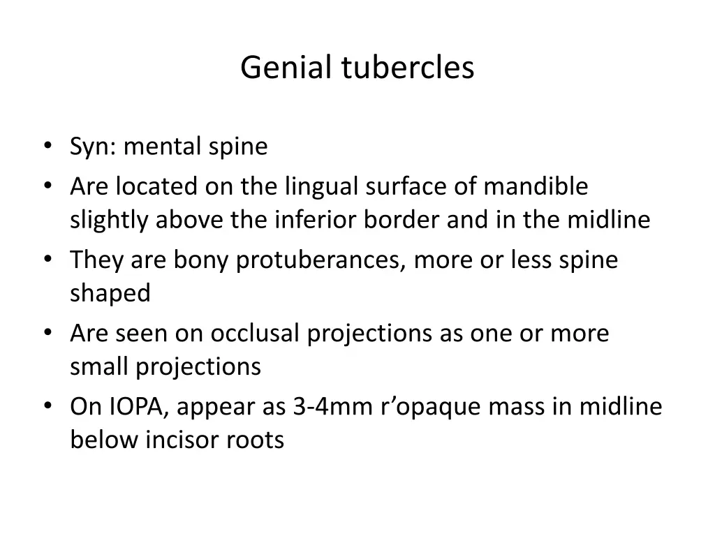 genial tubercles