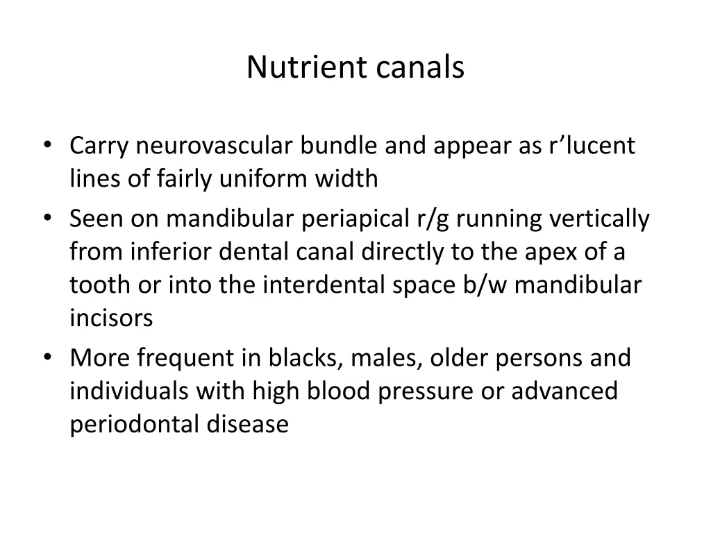 nutrient canals