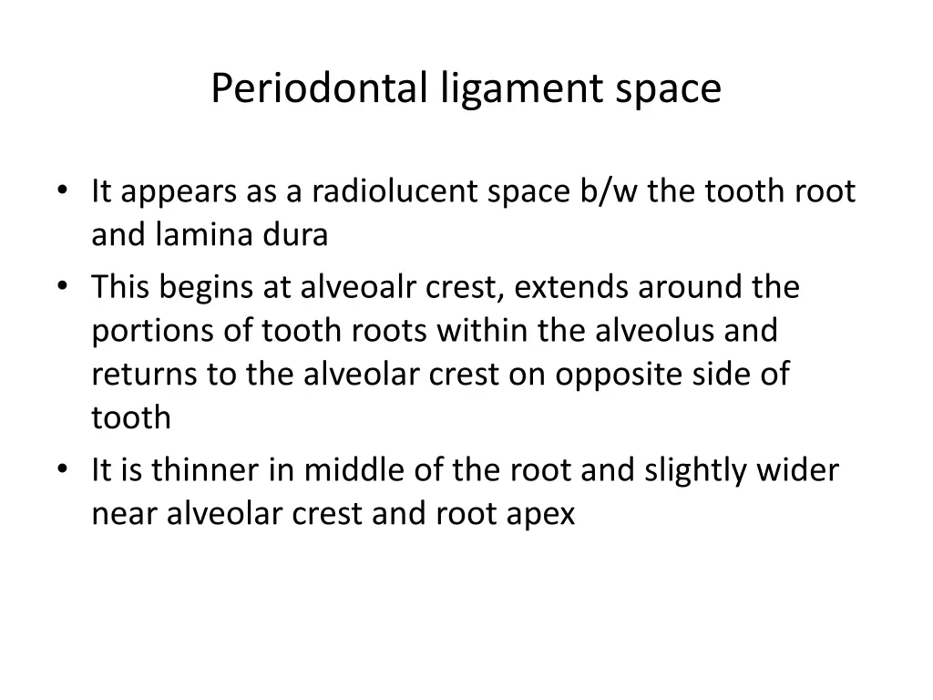 periodontal ligament space