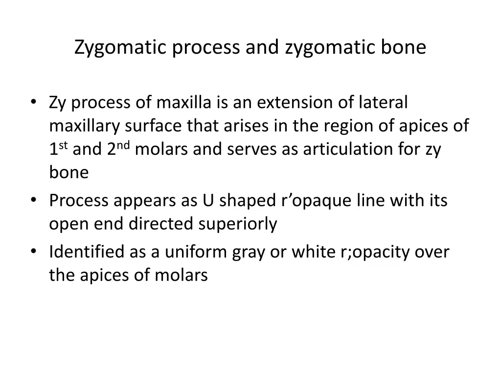 zygomatic process and zygomatic bone