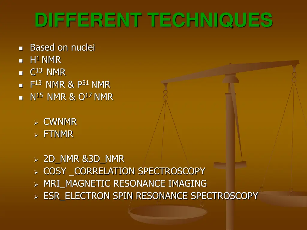 different techniques