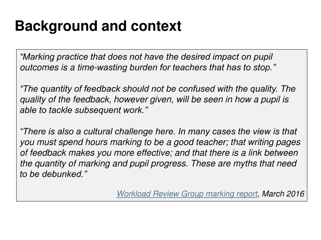 background and context