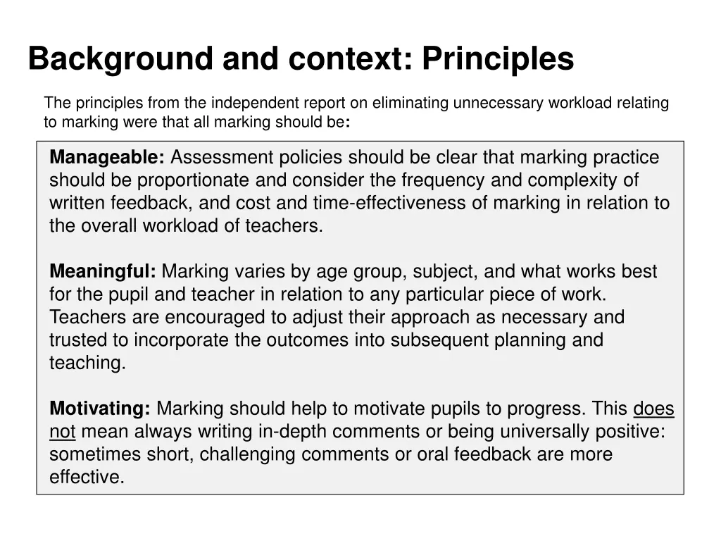 background and context principles