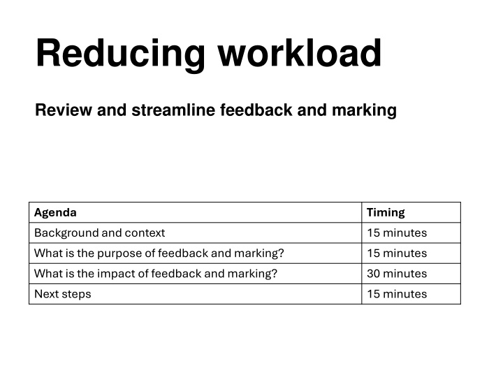reducing workload