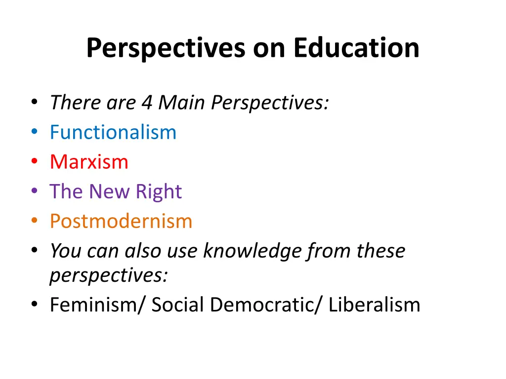 perspectives on education