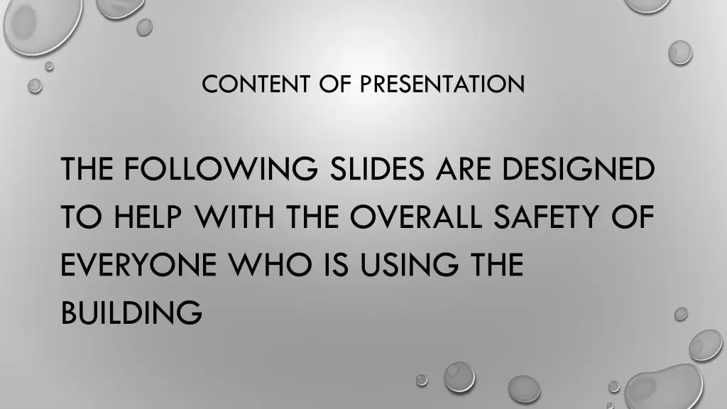 content of presentation