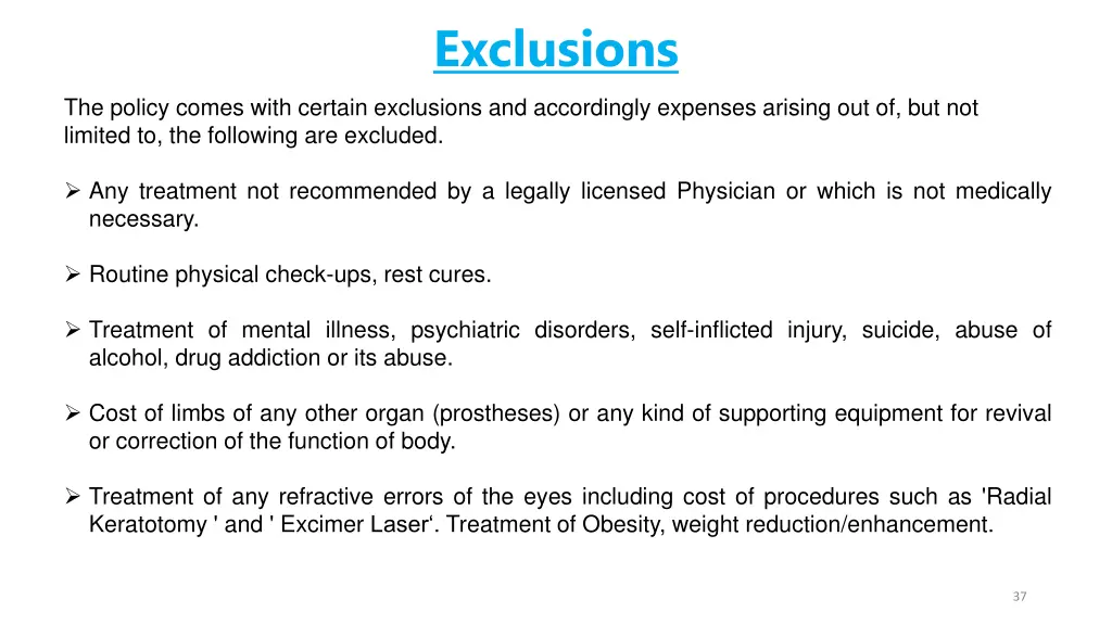exclusions 1