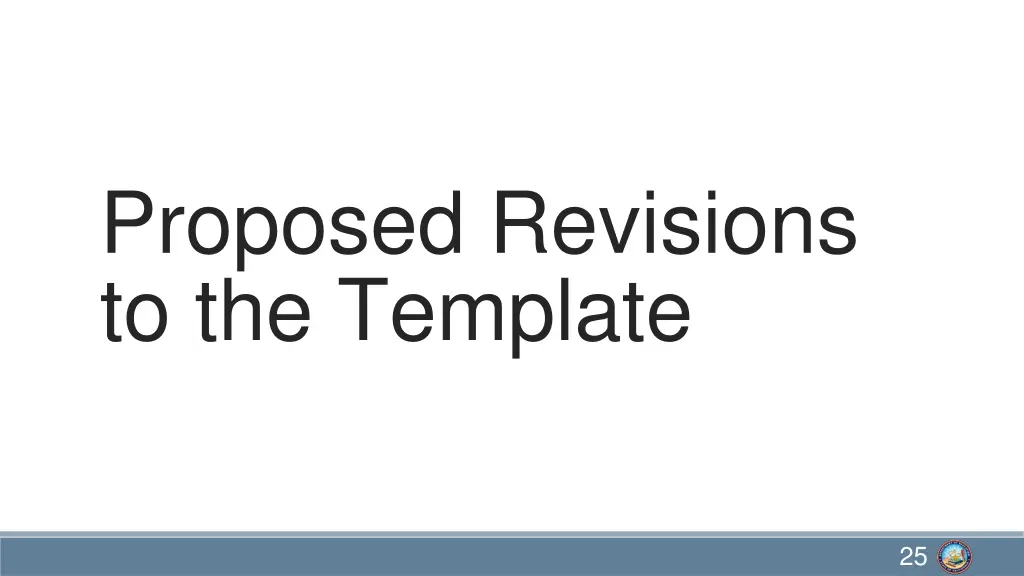 proposed revisions to the template