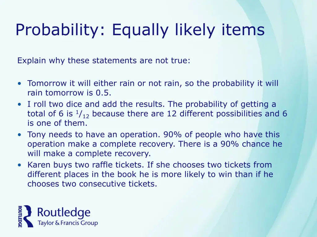 probability equally likely items