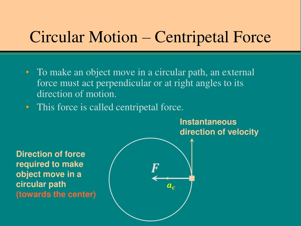 circular motion centripetal force