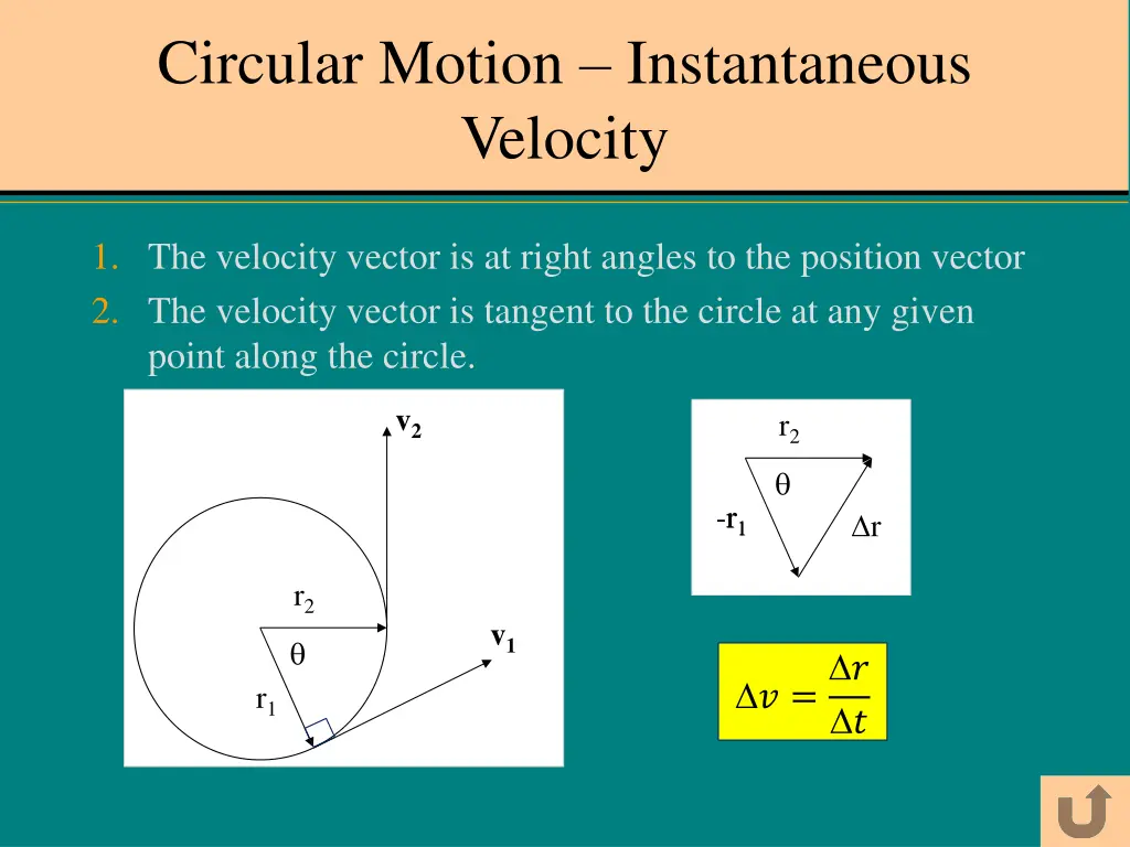 circular motion instantaneous velocity