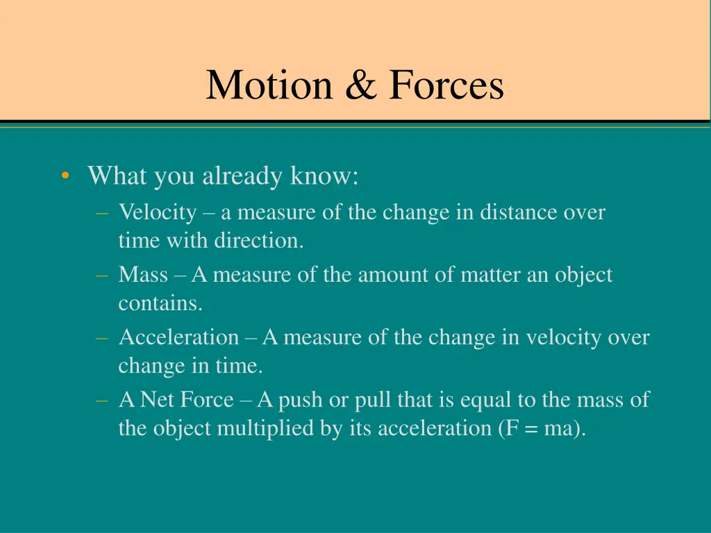 motion forces