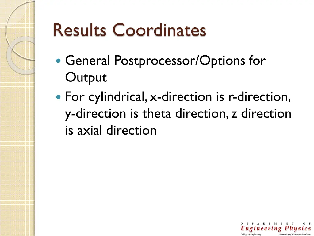 results coordinates
