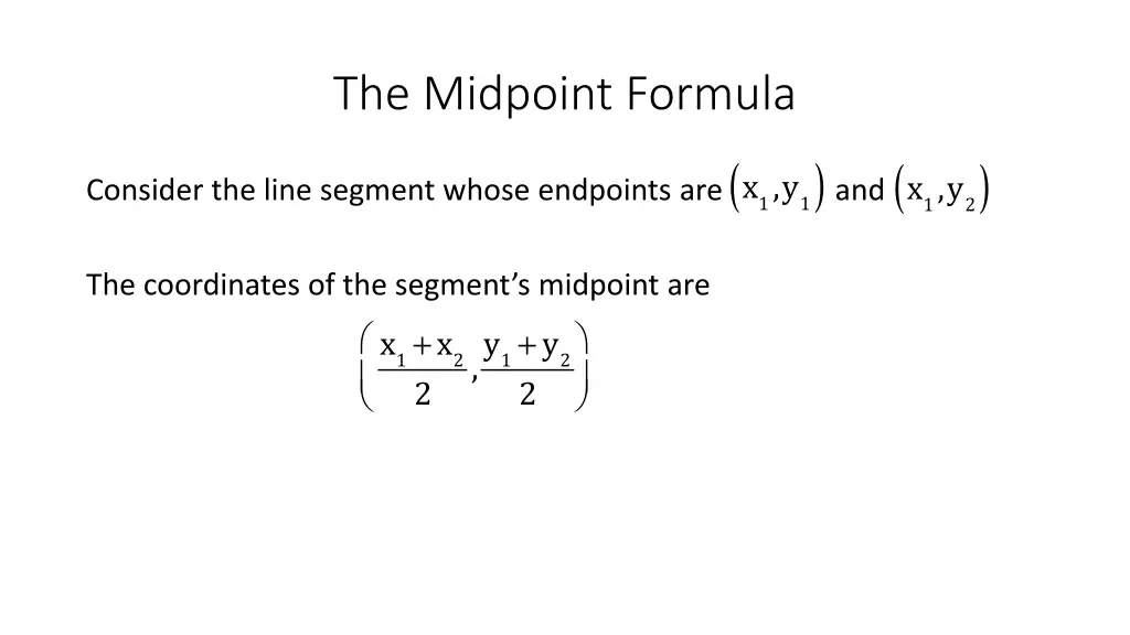 the midpoint formula