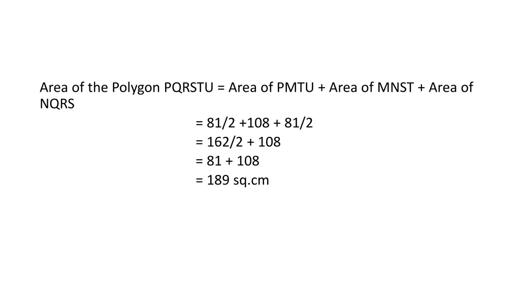 area of the polygon pqrstu area of pmtu area