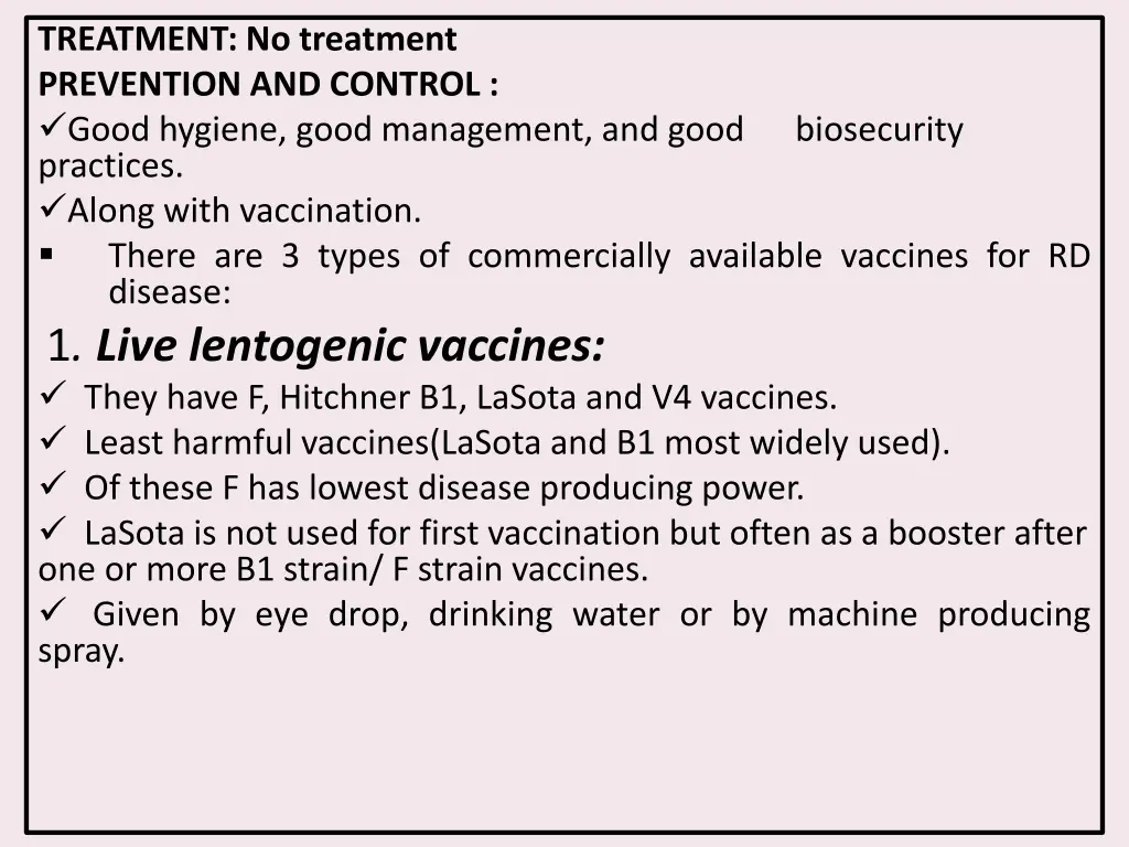 treatment no treatment prevention and control