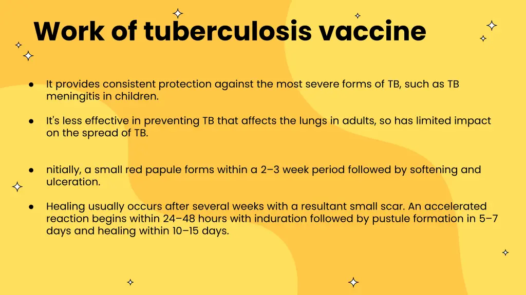 work of tuberculosis vaccine