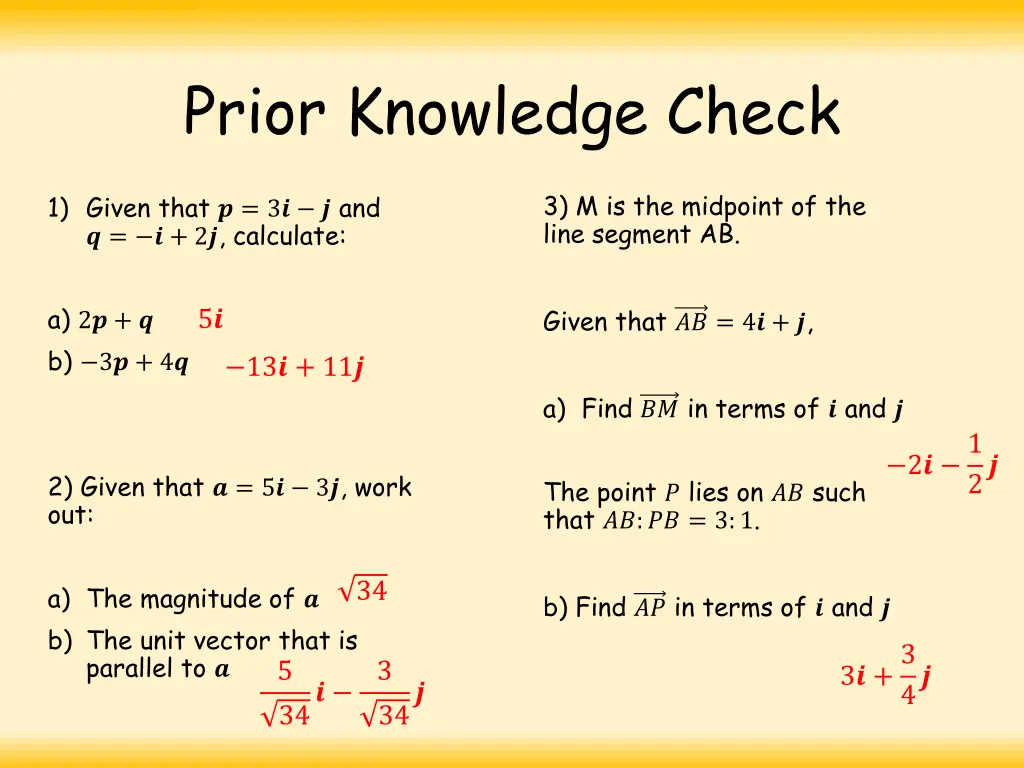 prior knowledge check