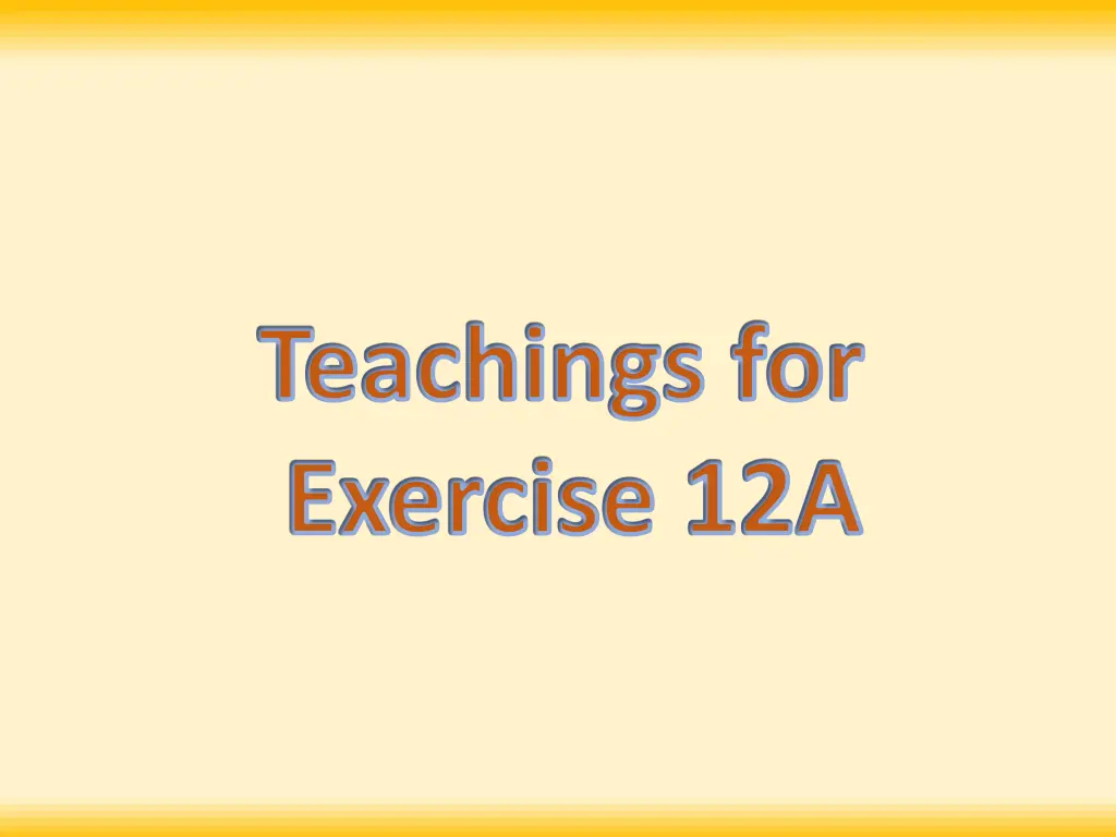 teachings for exercise 12a