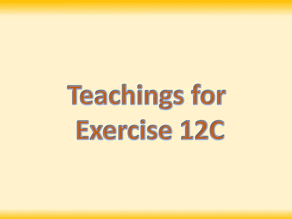 teachings for exercise 12c