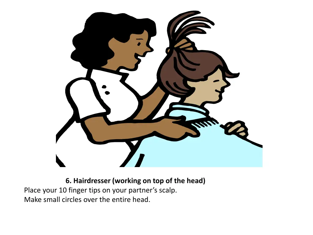 6 hairdresser working on top of the head place