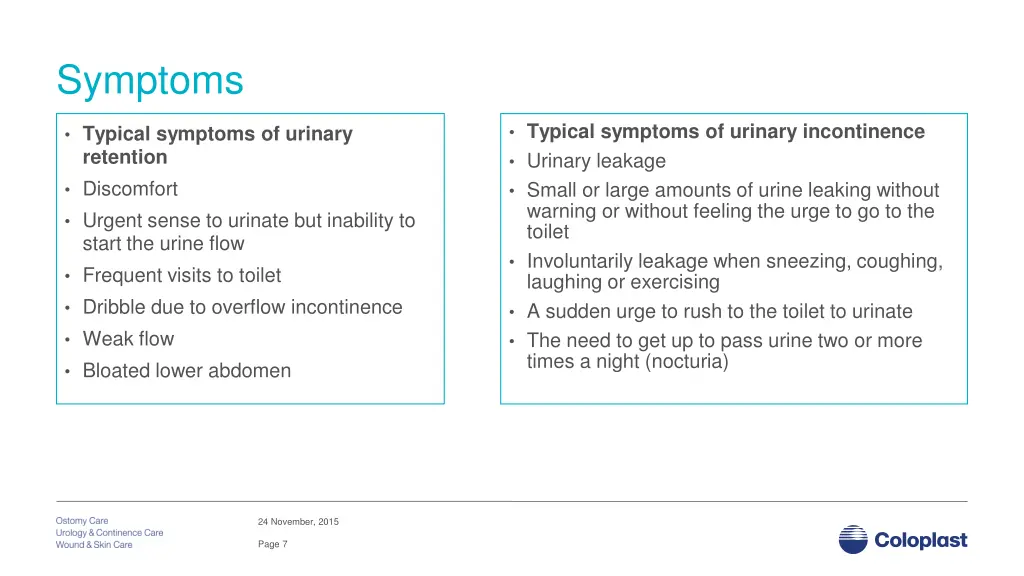 symptoms