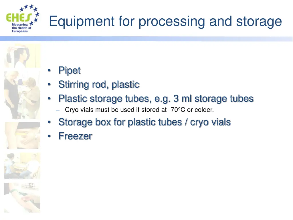 equipment for processing and storage