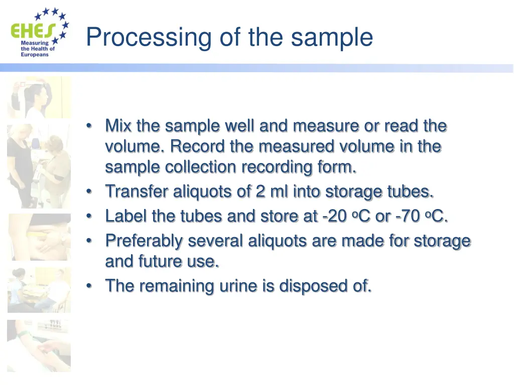 processing of the sample