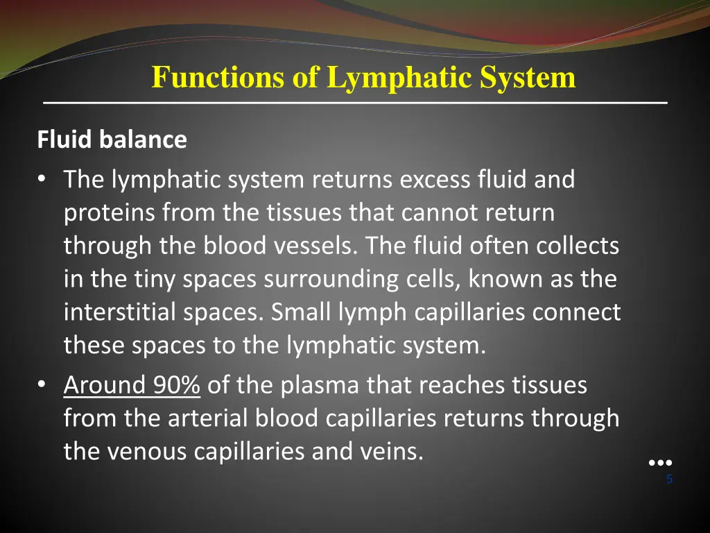 functions of lymphatic system