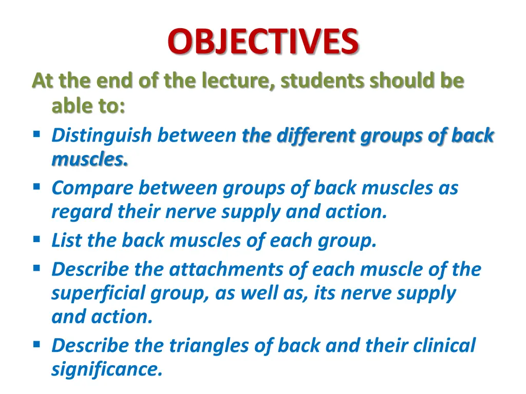 objectives
