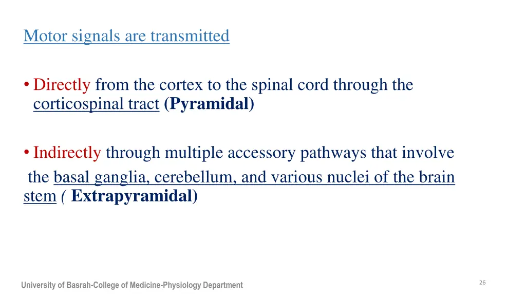 motor signals are transmitted