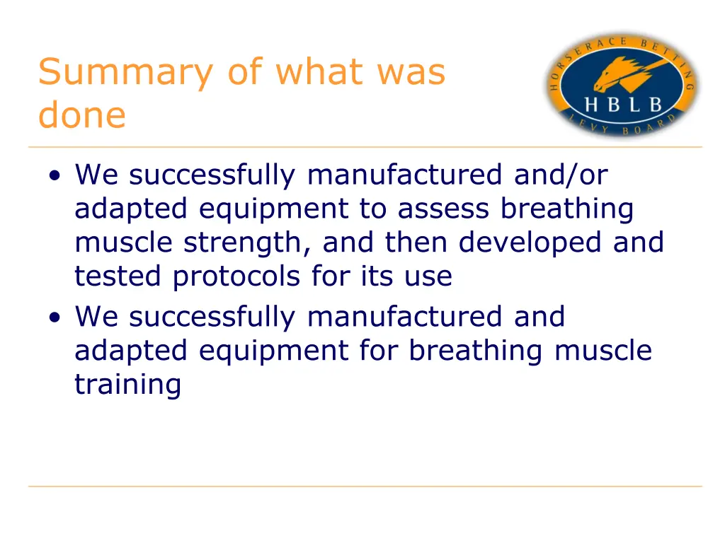 summary of what was done