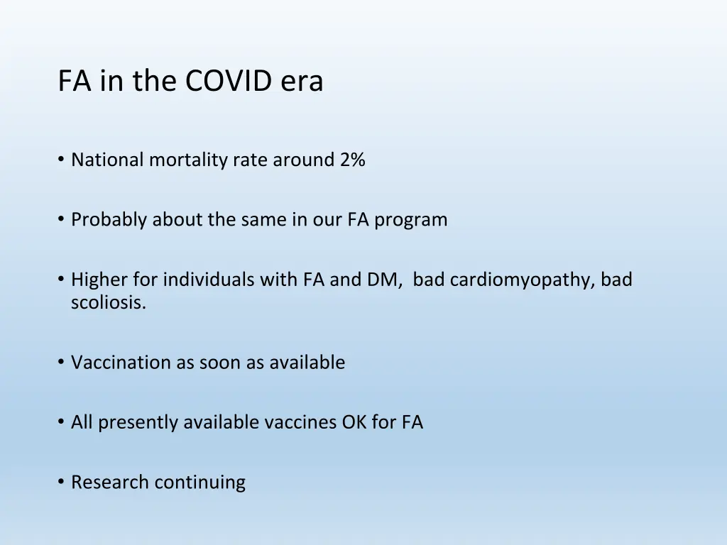fa in the covid era