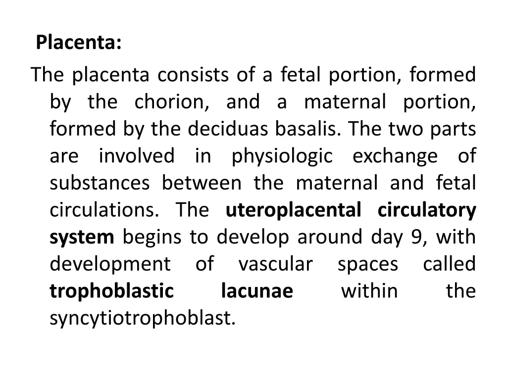 placenta the placenta consists of a fetal portion