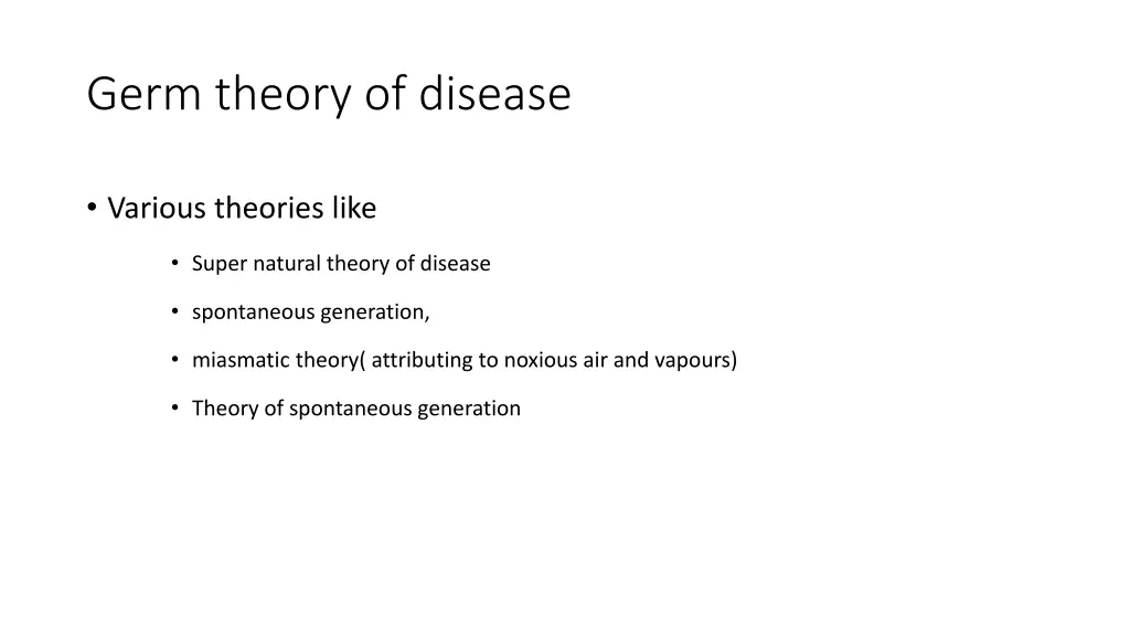 germ theory of disease