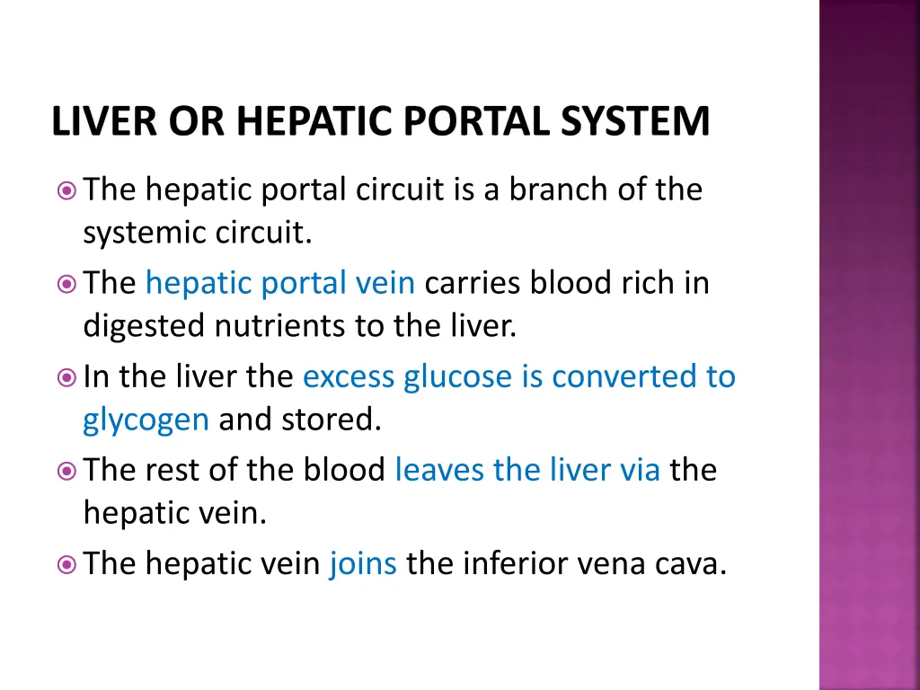 liver or hepatic portal system