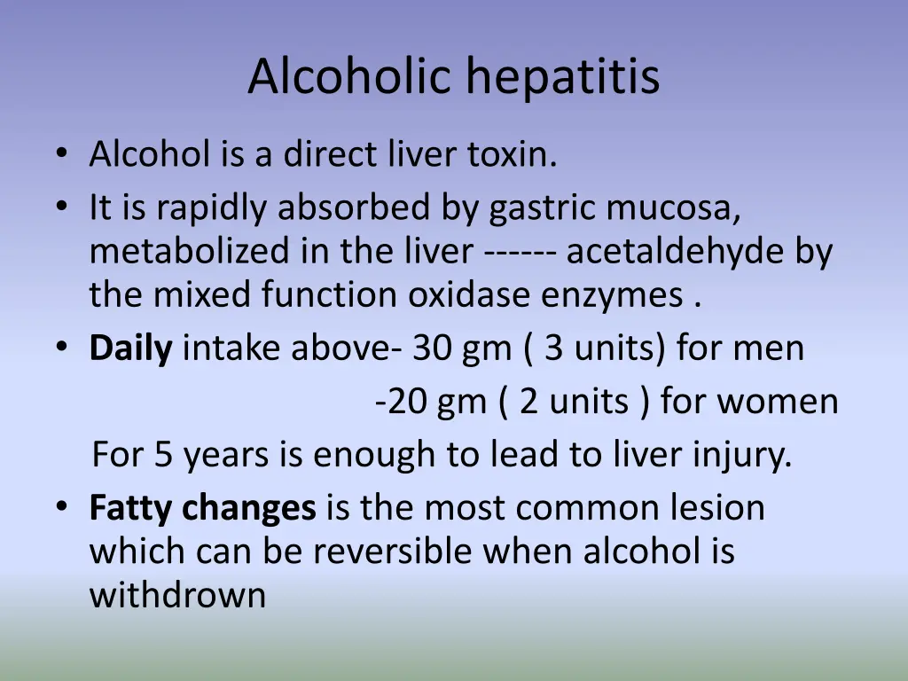 alcoholic hepatitis