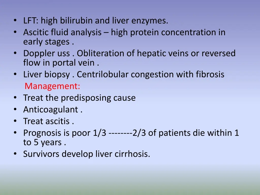 lft high bilirubin and liver enzymes ascitic