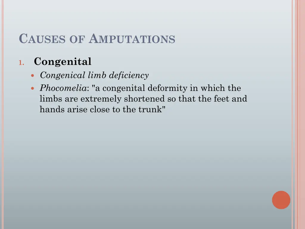 c auses of a mputations