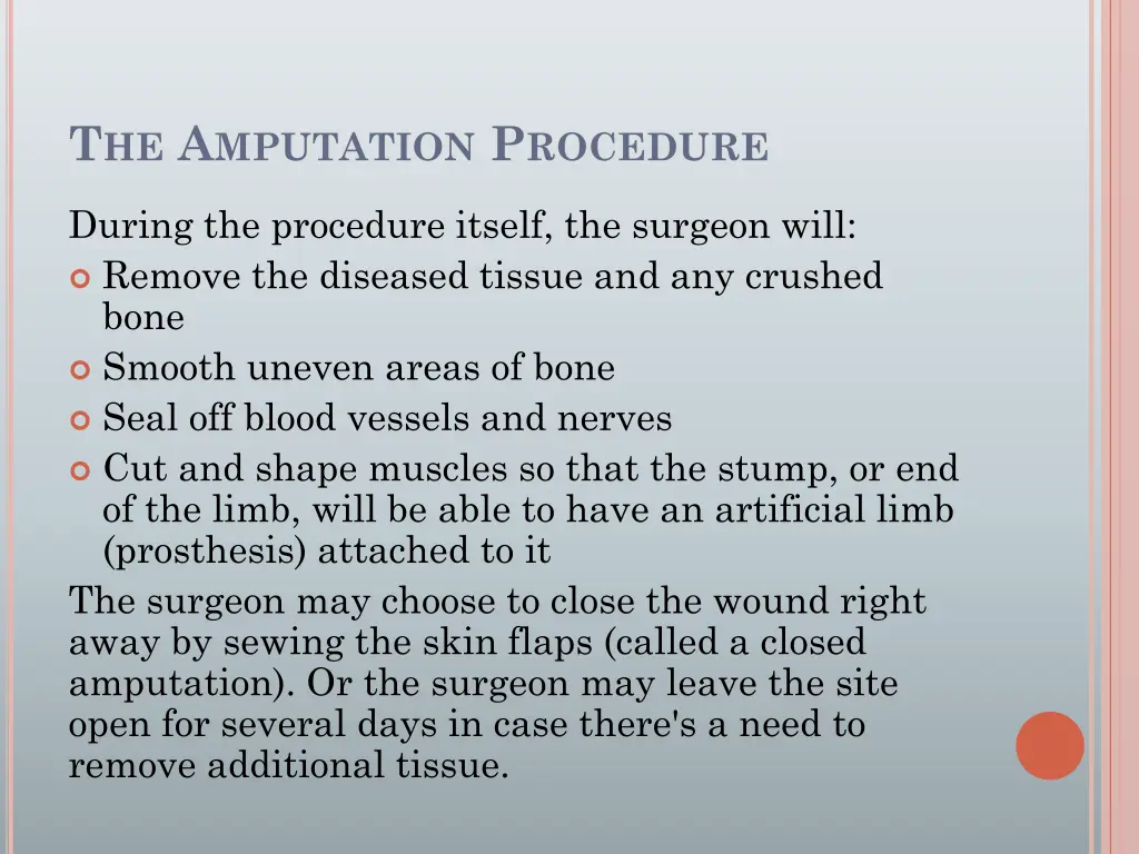 t he a mputation p rocedure 1