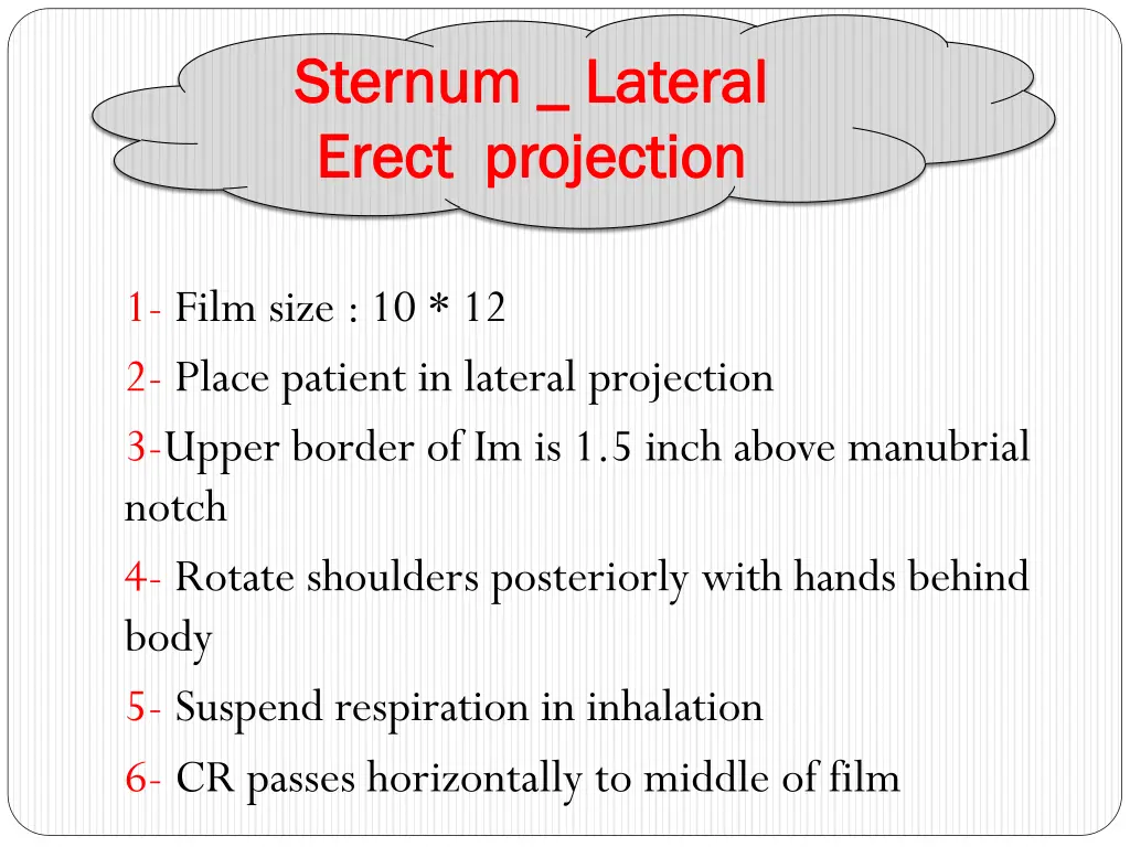 sternum sternum lateral erect projection erect