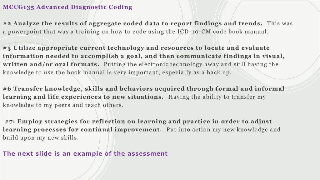 mccg135 advanced diagnostic coding