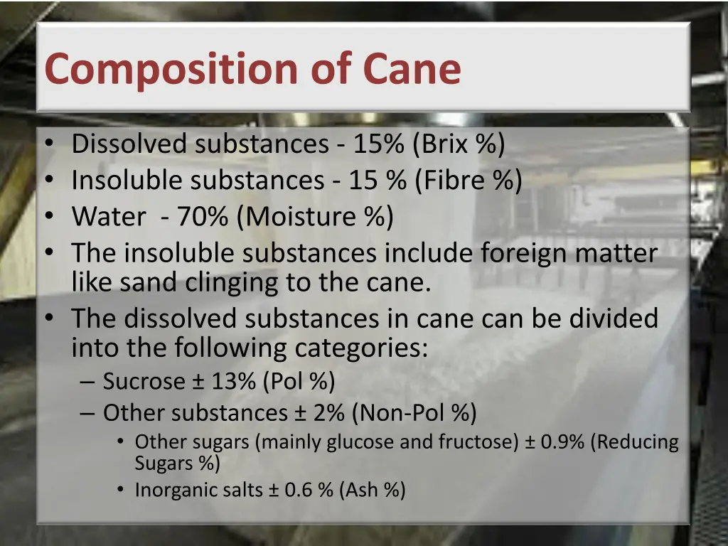 composition of cane