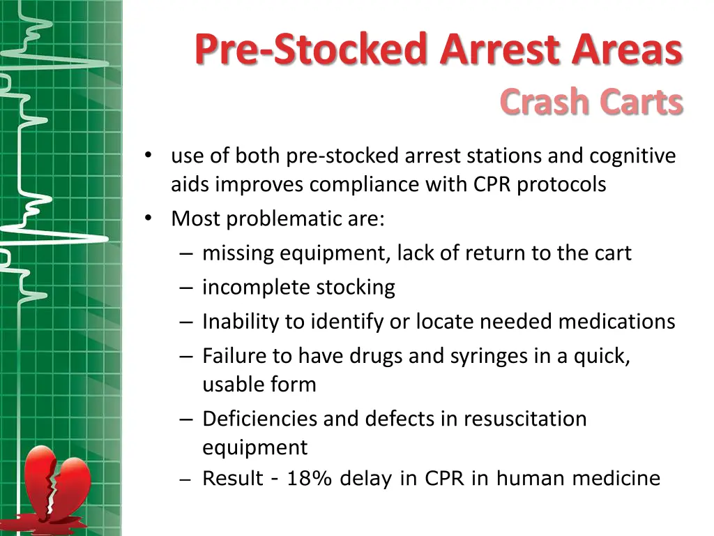 pre stocked arrest areas