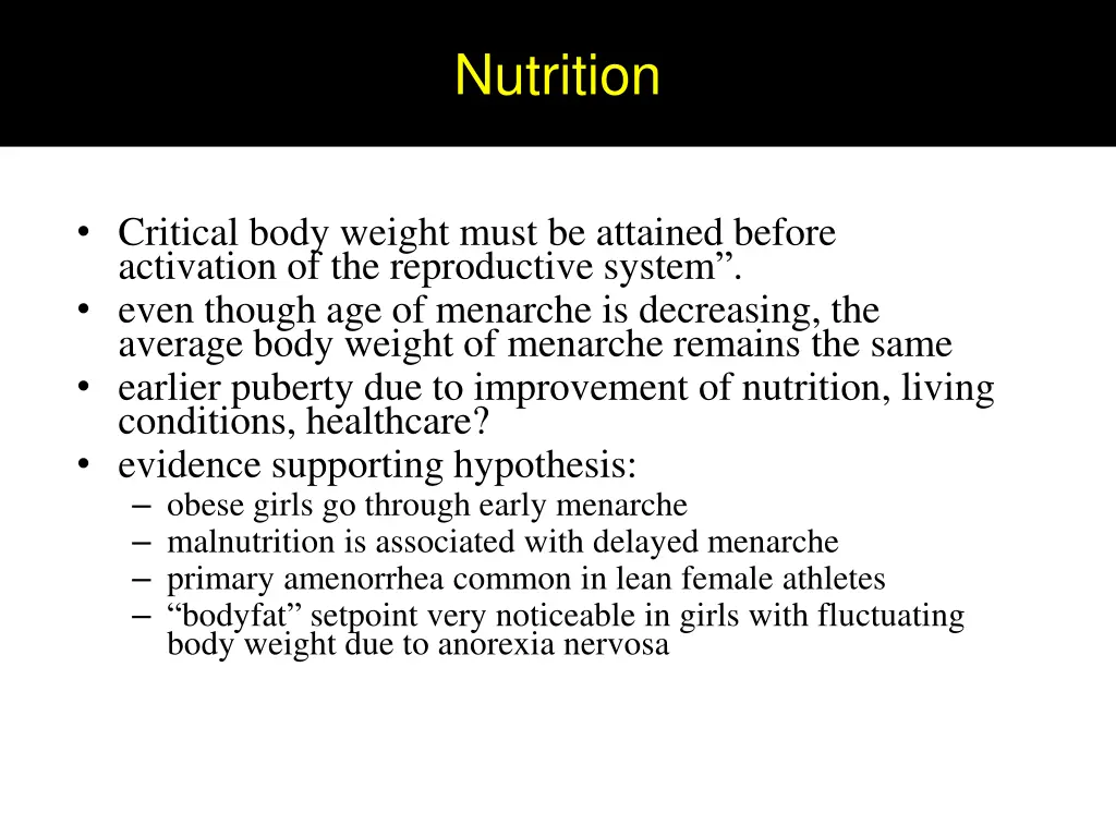 nutrition