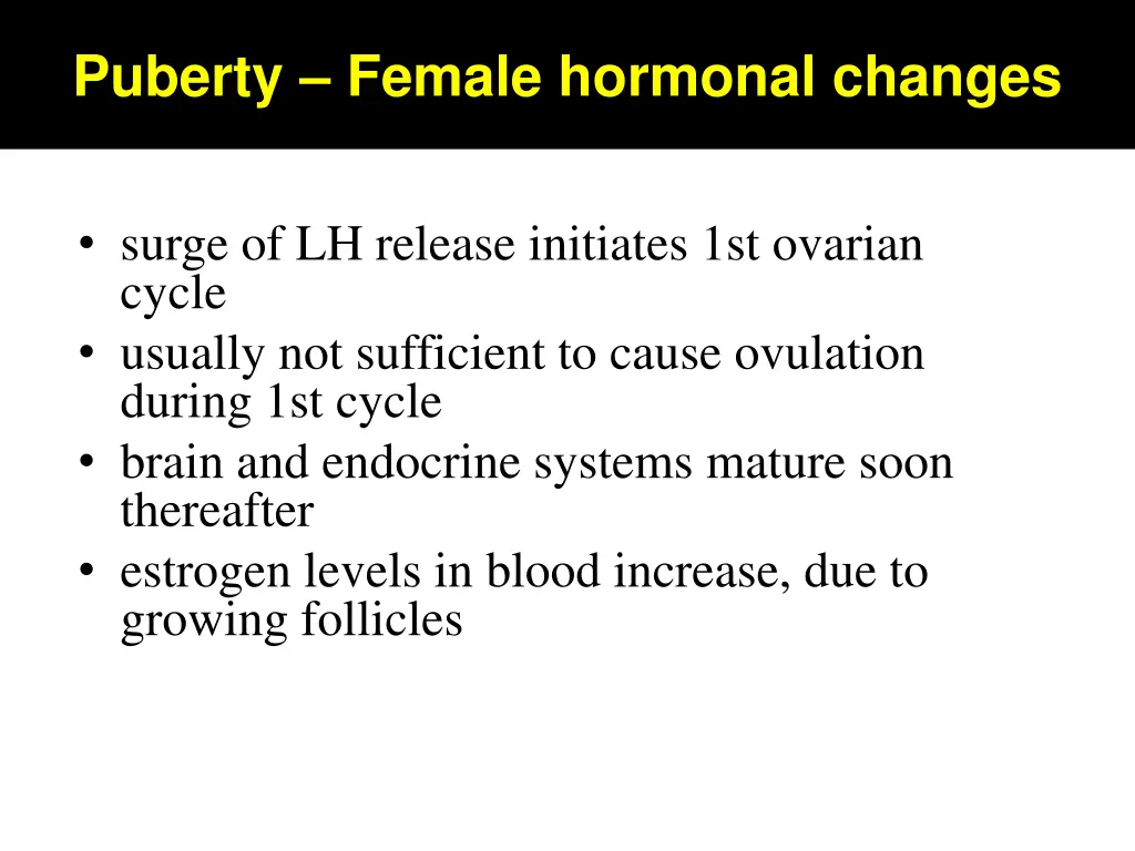 puberty female hormonal changes