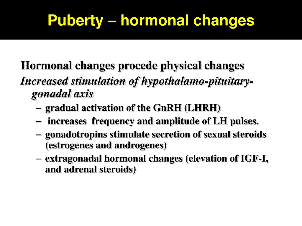 puberty hormonal changes