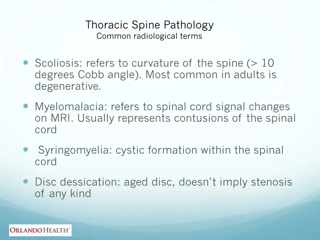 thoracic spine pathology common radiological terms 1