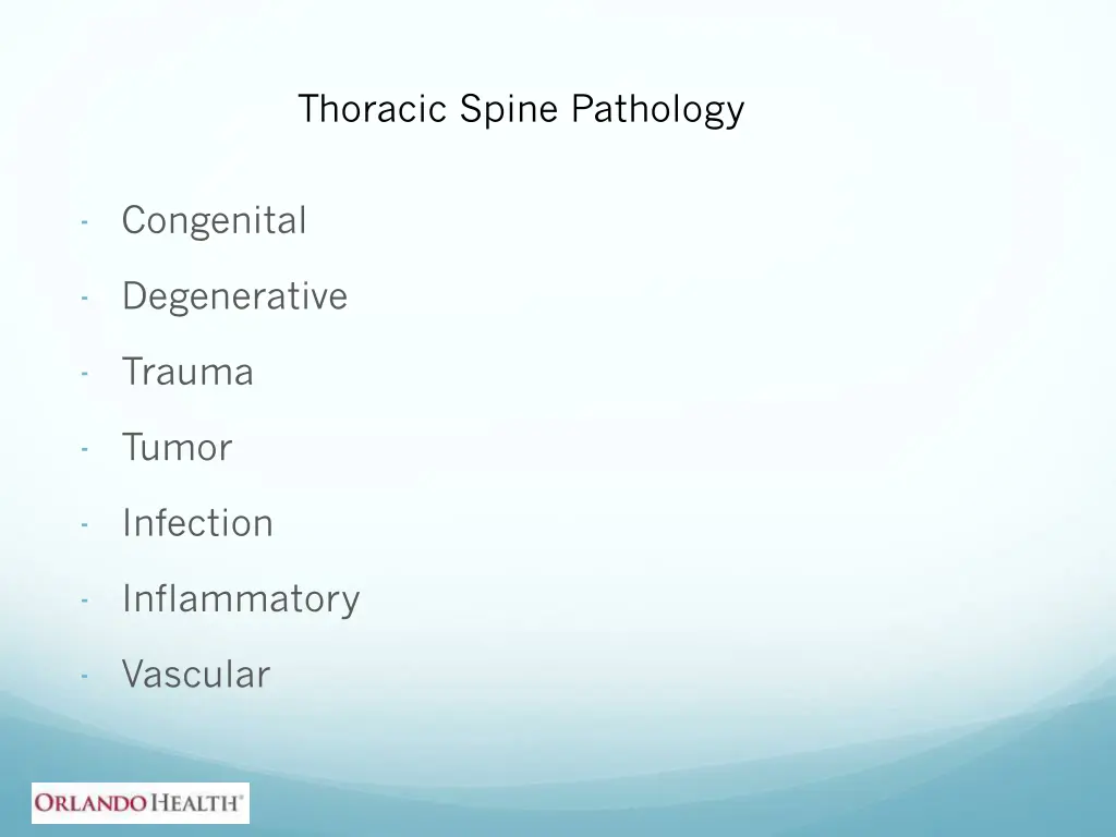 thoracic spine pathology