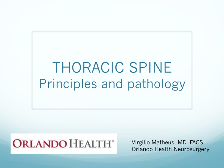 thoracic spine principles and pathology